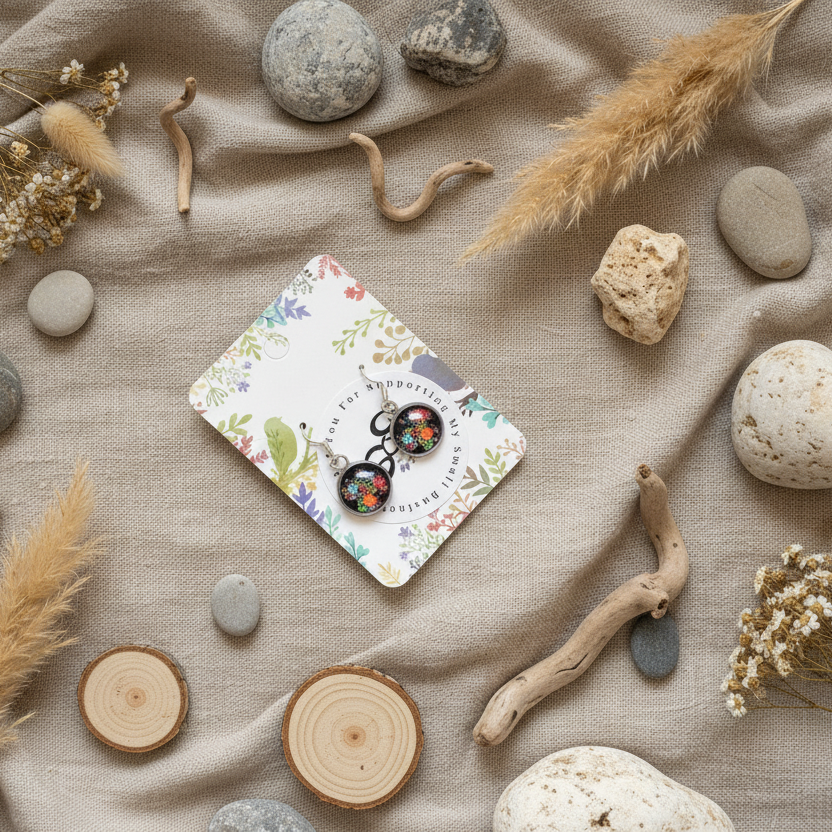 Silver Plated Dangle Earrings with Resin Silver Chamber Jewellery Store