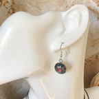 Silver Plated Dangle Earrings with Resin Silver Chamber Jewellery Store