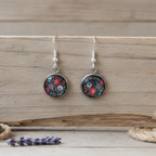 Silver Plated Dangle Earrings with Resin Silver Chamber Jewellery Store