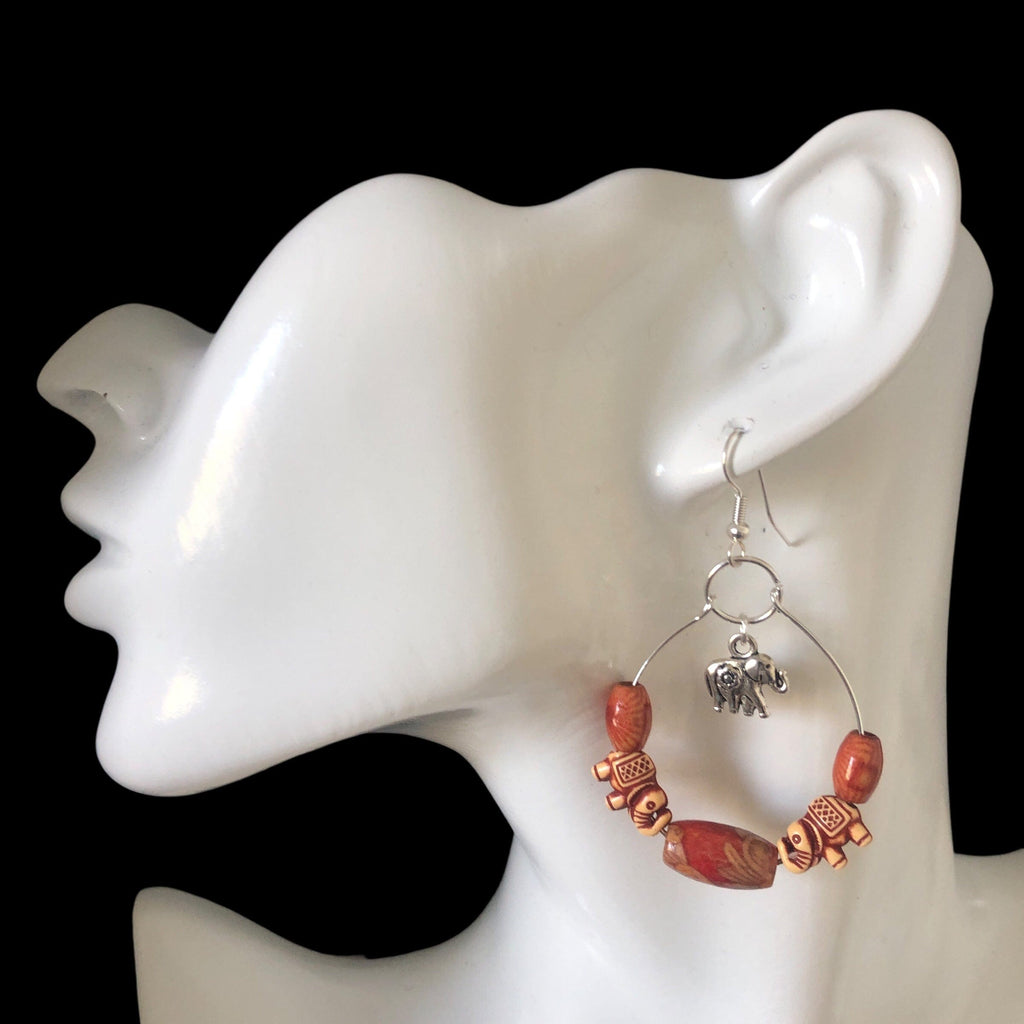 Silver Plated Hoops with Elephants Silver Chamber Jewellery Store