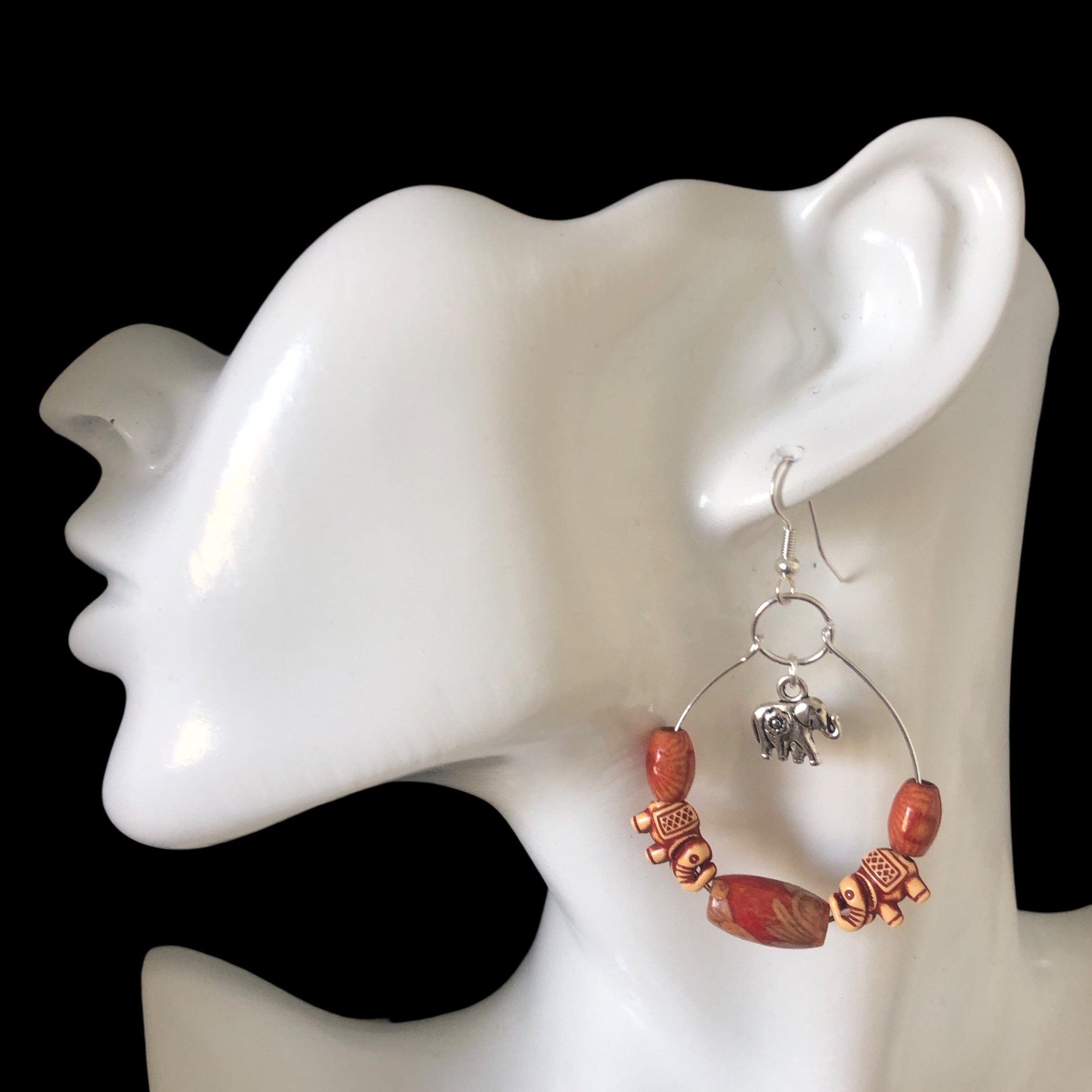 Silver Plated Hoops with Elephants Silver Chamber Jewellery Store