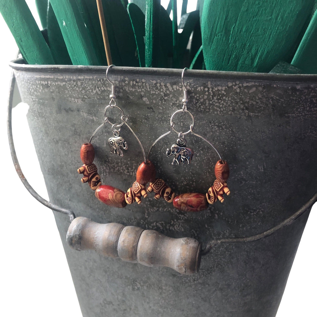 Silver Plated Hoops with Elephants Silver Chamber Jewellery Store