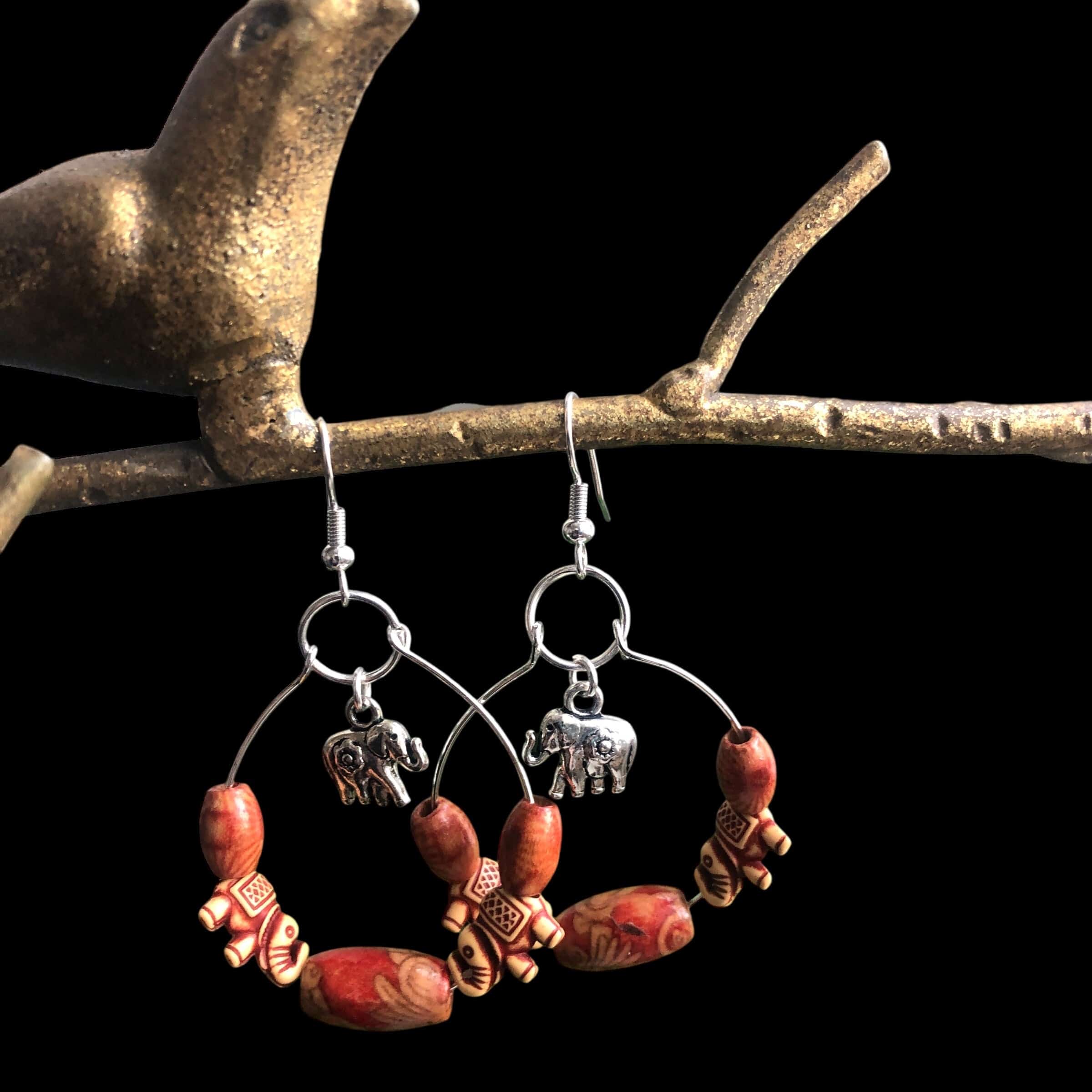 Silver Plated Hoops with Elephants Silver Chamber Jewellery Store