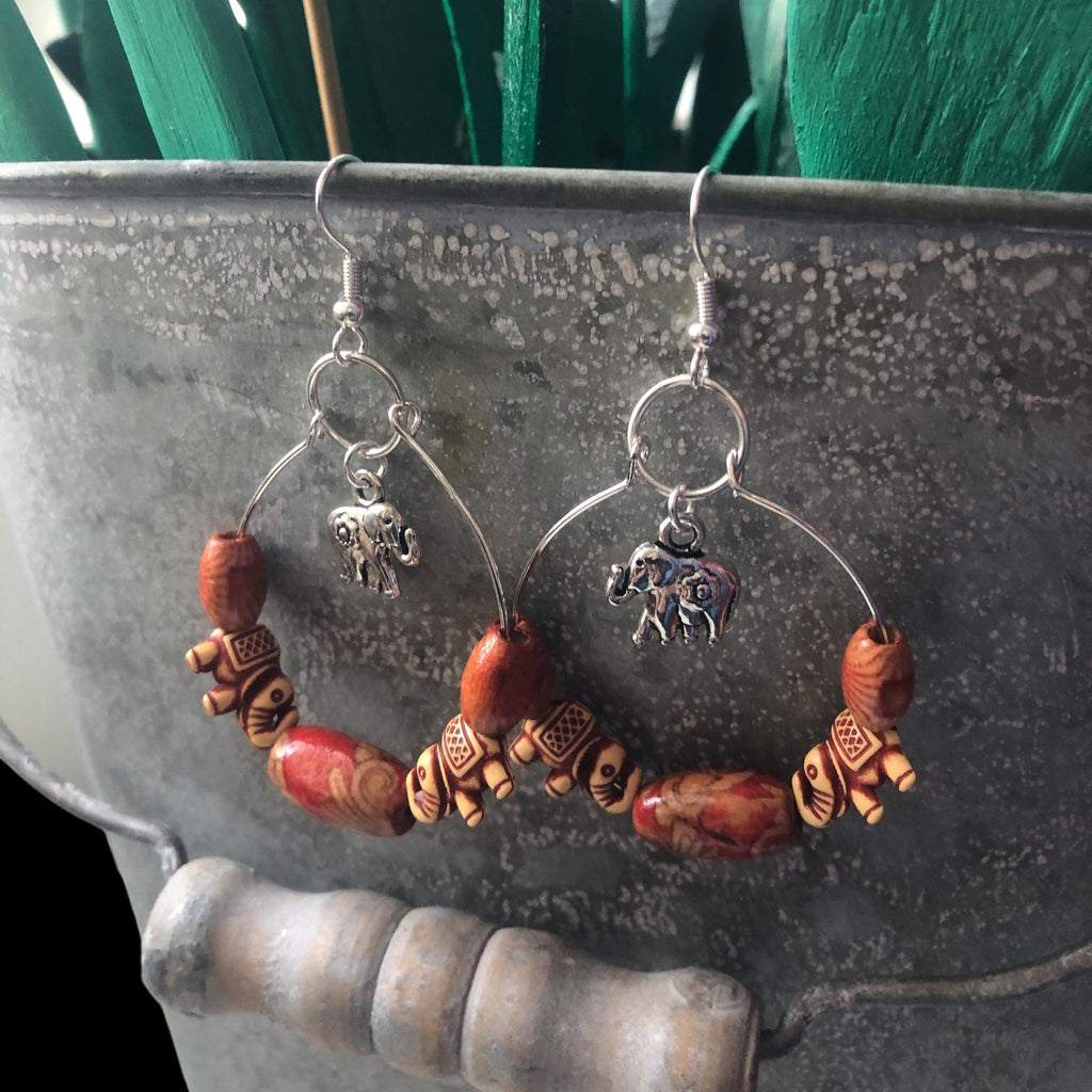 Silver Plated Hoops with Elephants Silver Chamber Jewellery Store