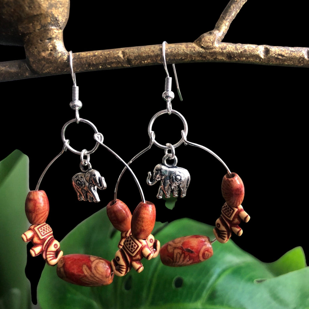 Silver Plated Hoops with Elephants Silver Chamber Jewellery Store