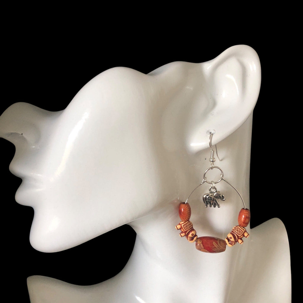 Silver Plated Hoops with Elephants Silver Chamber Jewellery Store