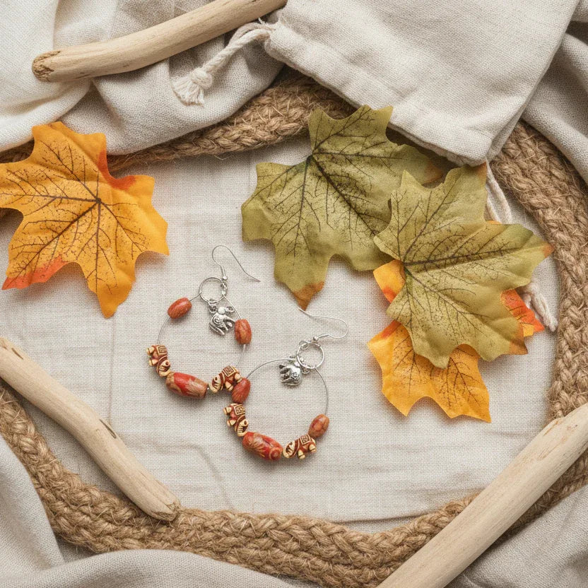 Silver Plated Hoops with Elephants - Silver Chamber Jewellery Store