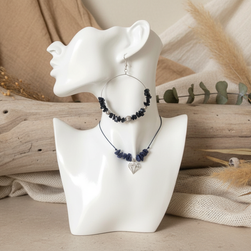 Statement Handmade Hoop Earrings With Jade Silver Chamber Jewellery Store