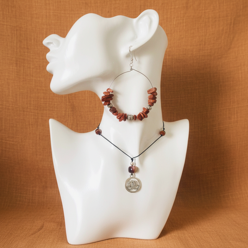 Statement Hoop Earrings with Gold Stones