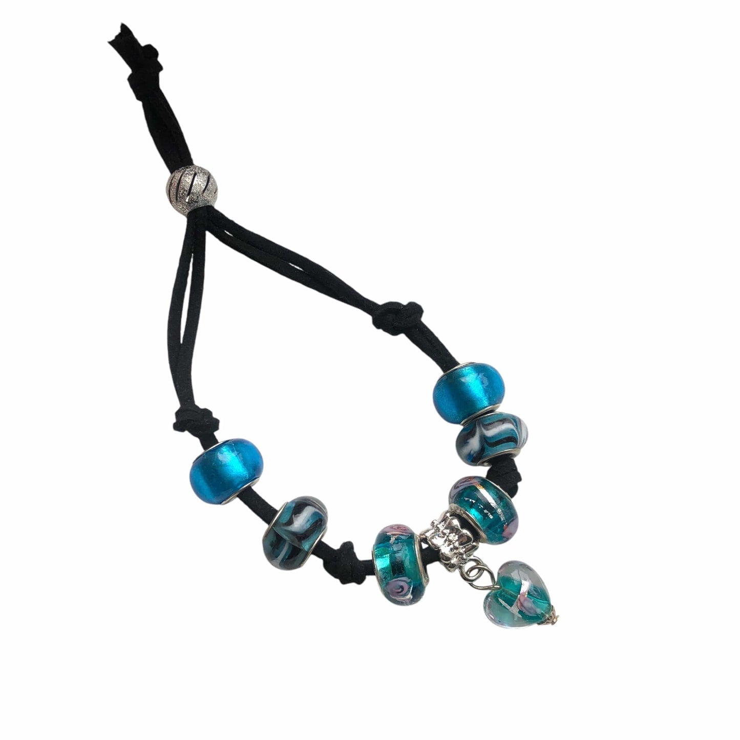 Turquoise Glass Charm Bracelet Silver Chamber Jewellery Store