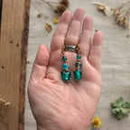 Turquoise Glass Hearts Dangle Earrings - Handmade, One-of-A-Kind - Silver Chamber Jewellery Store