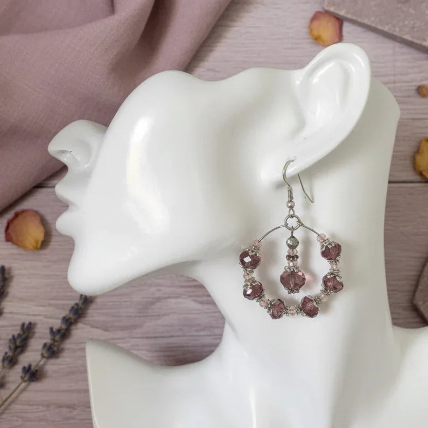 Victorian Style Crystal Hoops - Silver Chamber Jewellery Store