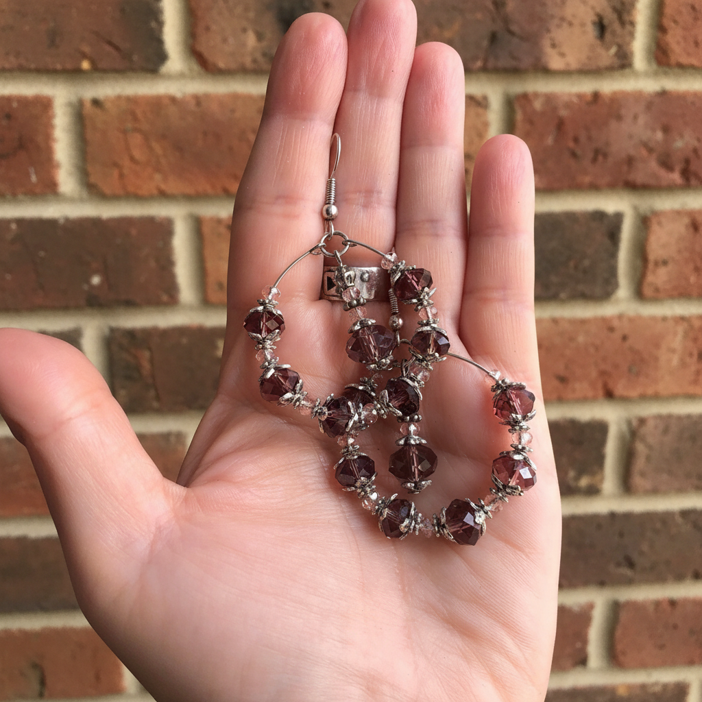 Victorian Style Crystal Hoops