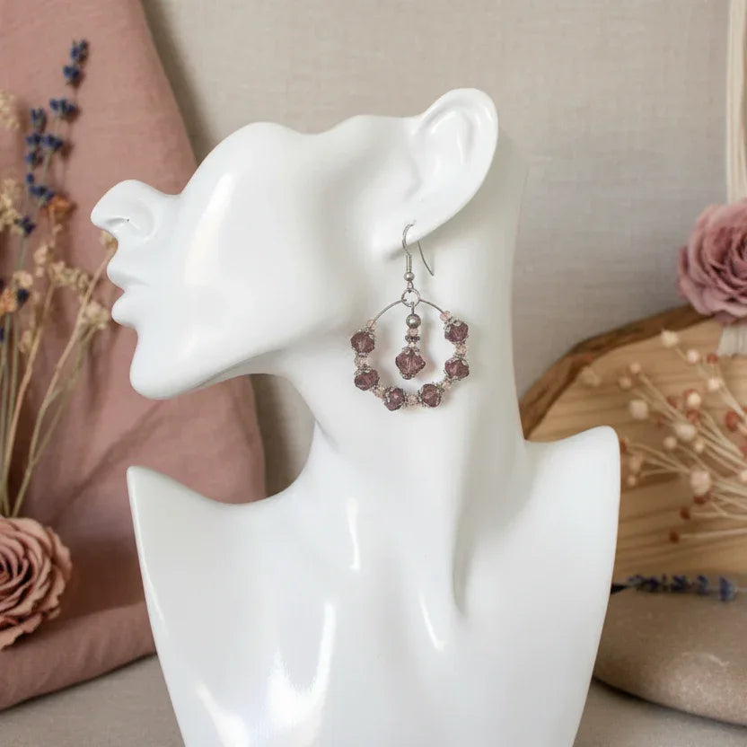 Victorian Style Crystal Hoops - Silver Chamber Jewellery Store