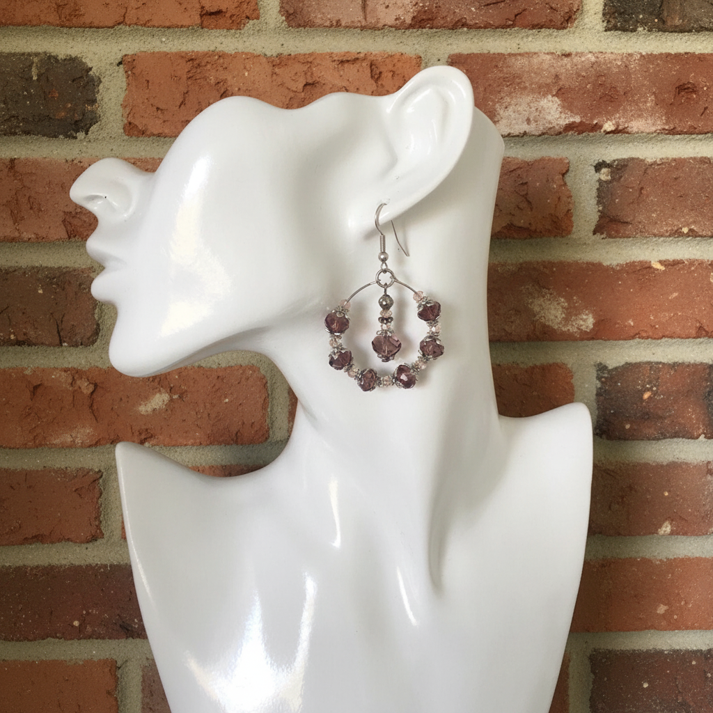 Victorian Style Crystal Hoops