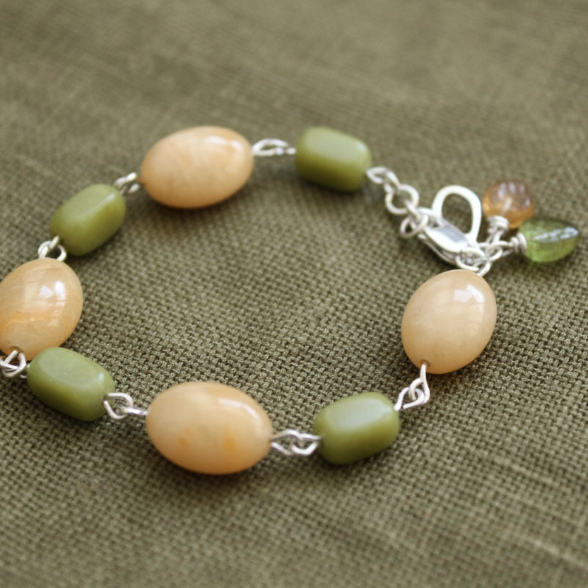 Yellow Aventurine and Lemon Jade Segmented Bracelet