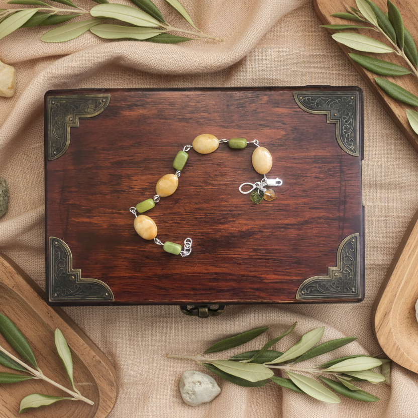 Yellow Aventurine and Lemon Jade Segmented Bracelet