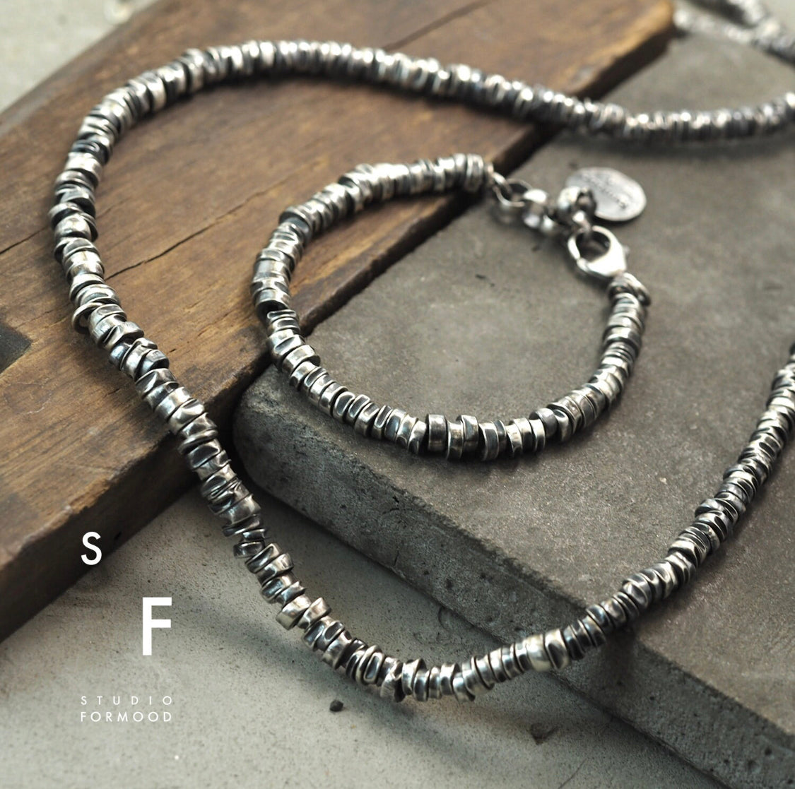 Modern Sterling Silver Bracelet & Choker Necklace Bundle FORMOOD