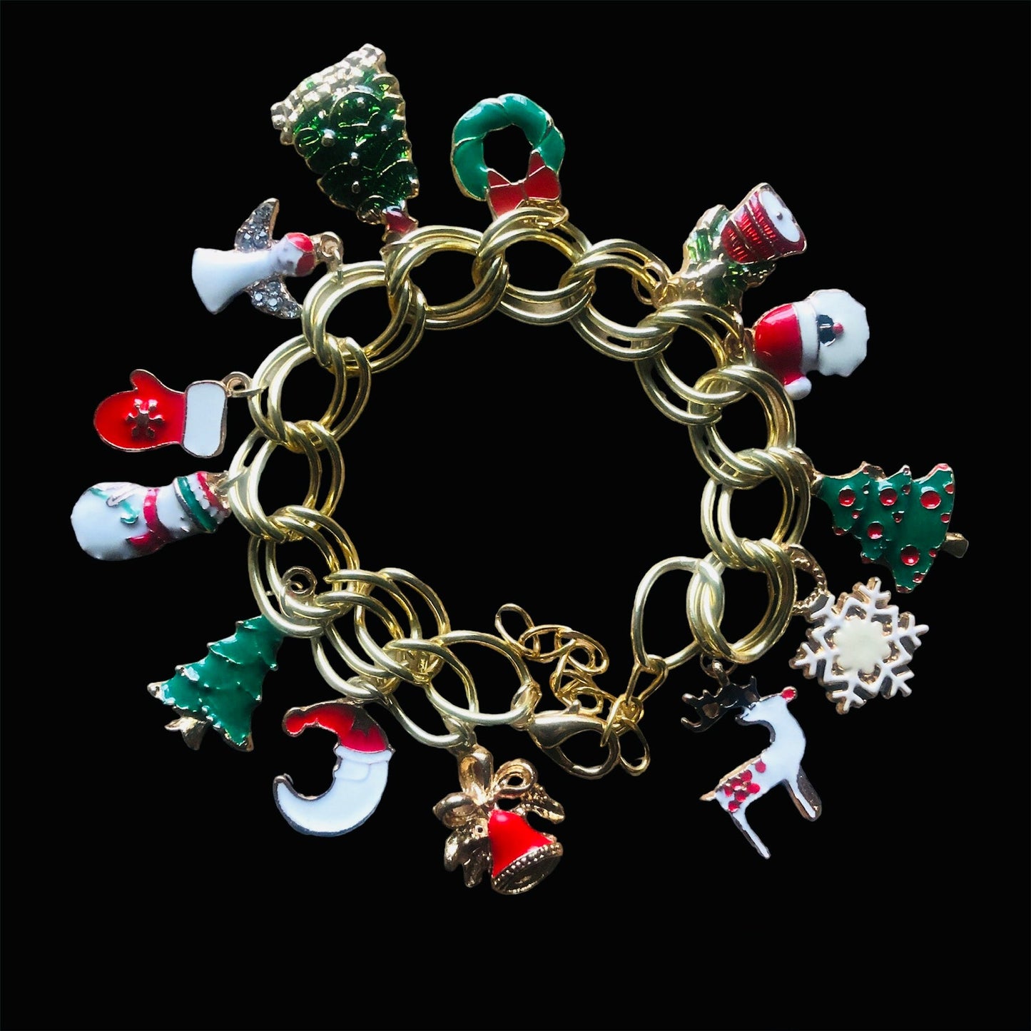 Christmasy Gold-plated Charm Bracelet KAS WARWAS