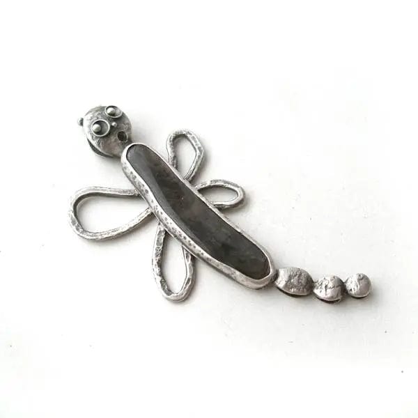 Clementine The Dragonfly Silver & Hypersthene Pendant BLITZ