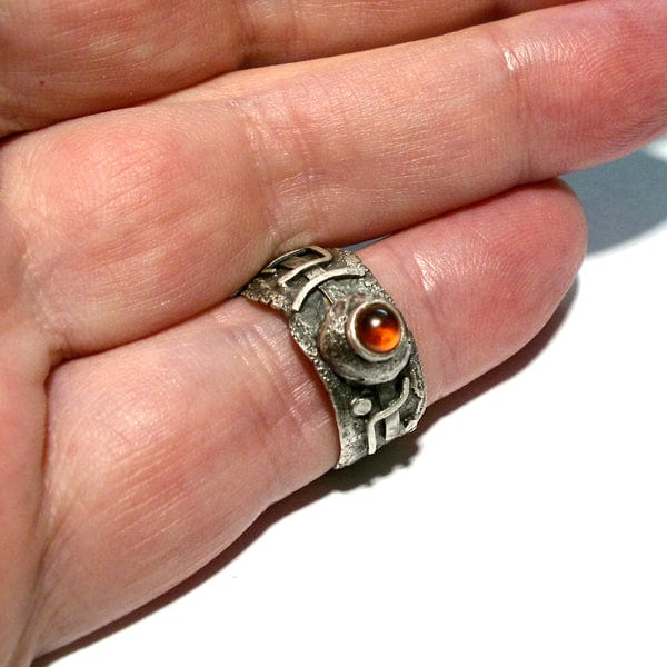 Cosmic Silver Ring Amulet With Zirconia BLITZ