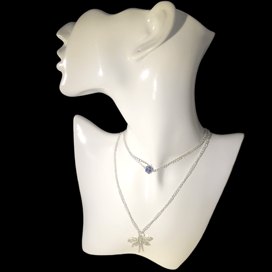Crystal Butterfly & Blue Crystal Necklaces Bundle KAS WARWAS