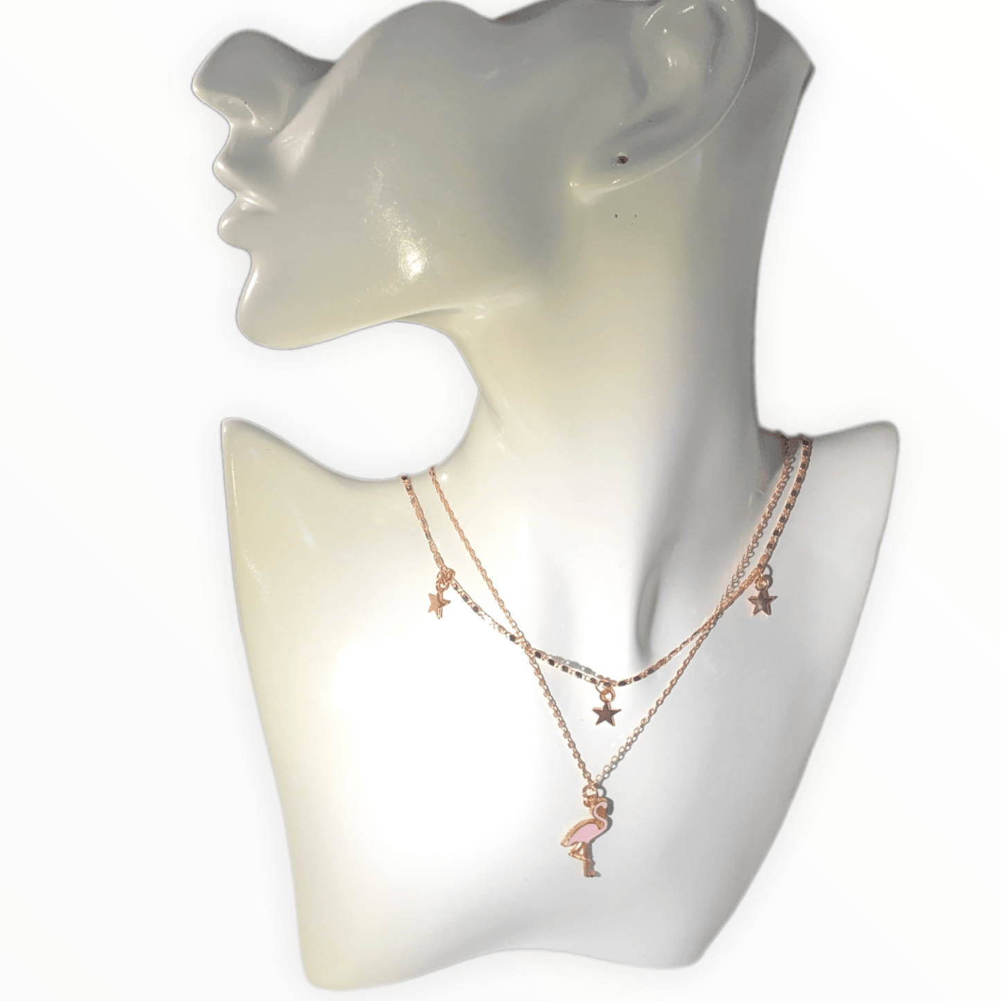 Flamingo & Stars Pink Gold-plated Necklaces Bundle KAS WARWAS