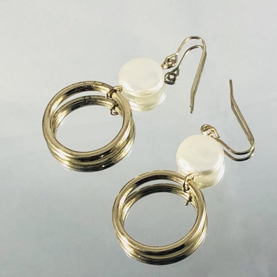 Gold-plated Hoops with Pearls KAS WARWAS