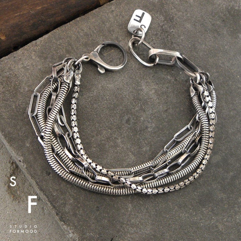 Multi-chain 925 Silver Bracelet FORMOOD