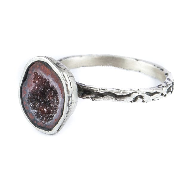 Silver Ring With Baby Agate Geode MICHAŁ SIERADZKI