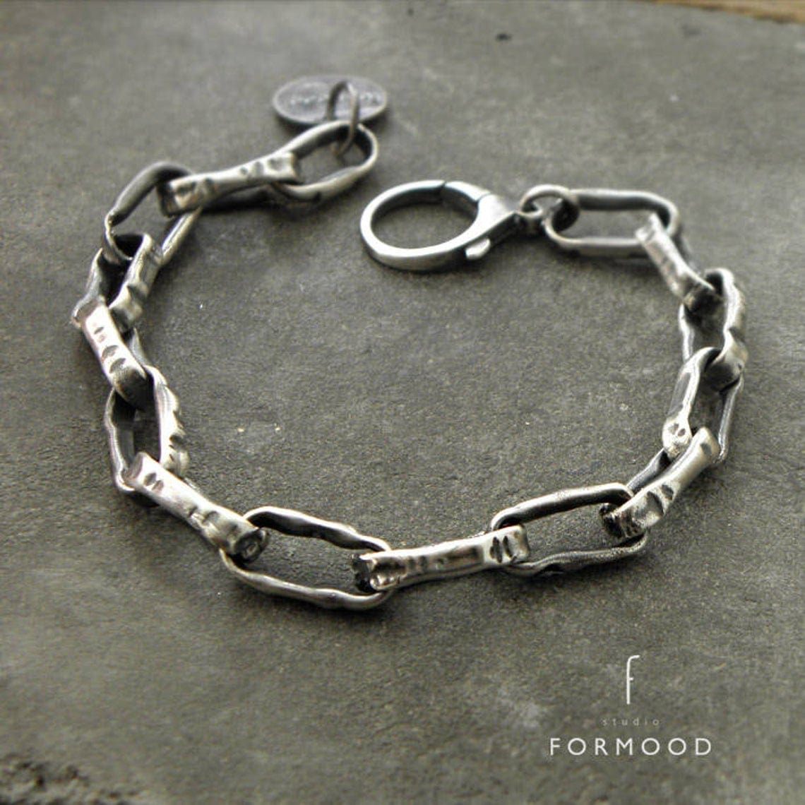Statement Sterling Silver Chain Bracelet FORMOOD