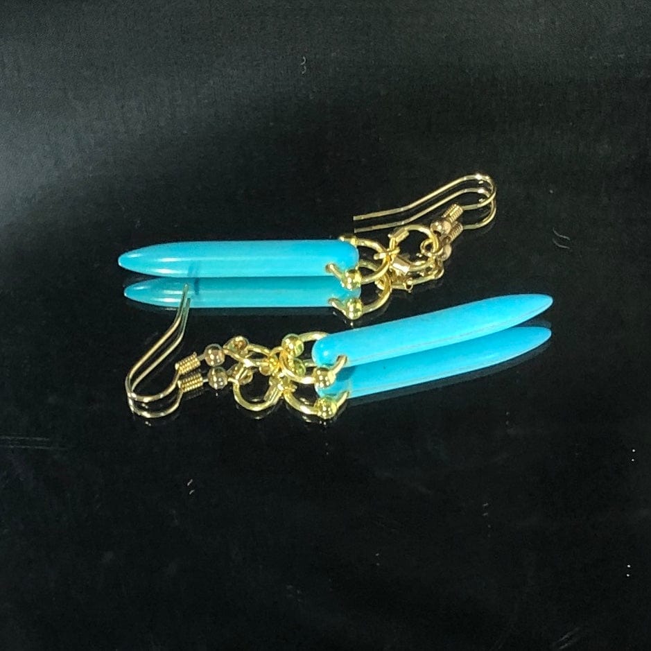 Turquoise Long Dangle Earrings KAS WARWAS
